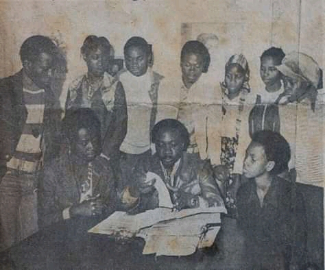 Robert Serumaga and some of the Abafumi actors