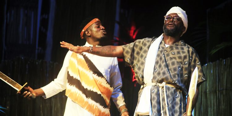 John Ssegawa appears in his Golden Calabash at the National Theatre