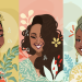 Kenyan theatre artists, Laura Ekumbo, Aleya Kassam and Anne Moraa of LAM sisterhood