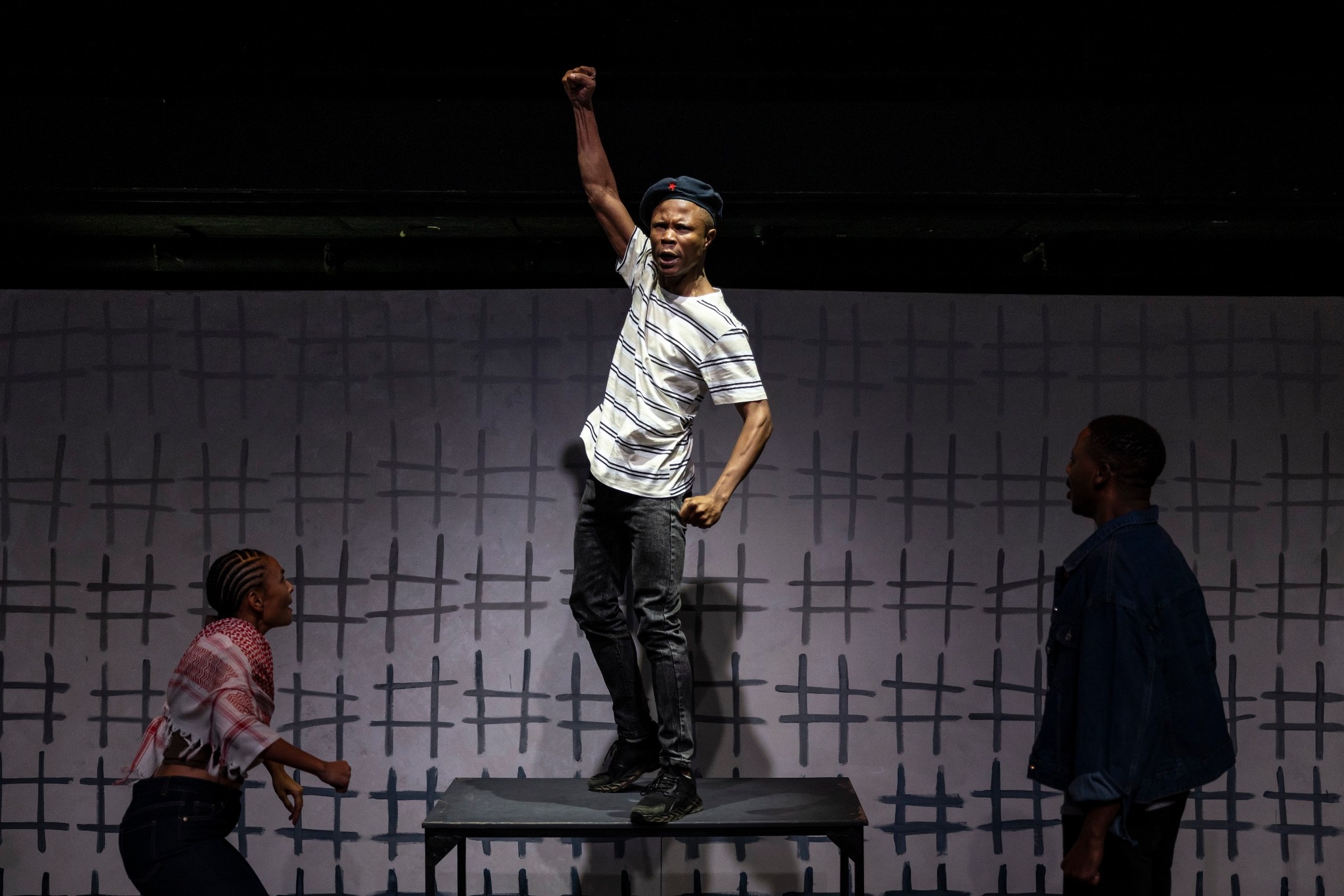 This staging of The Fall prioritises the reignition of discourse and awareness around the intersectional nature of the issues that coexisted within each of the protest movements. (Photo by Alex & Zivanai photography)