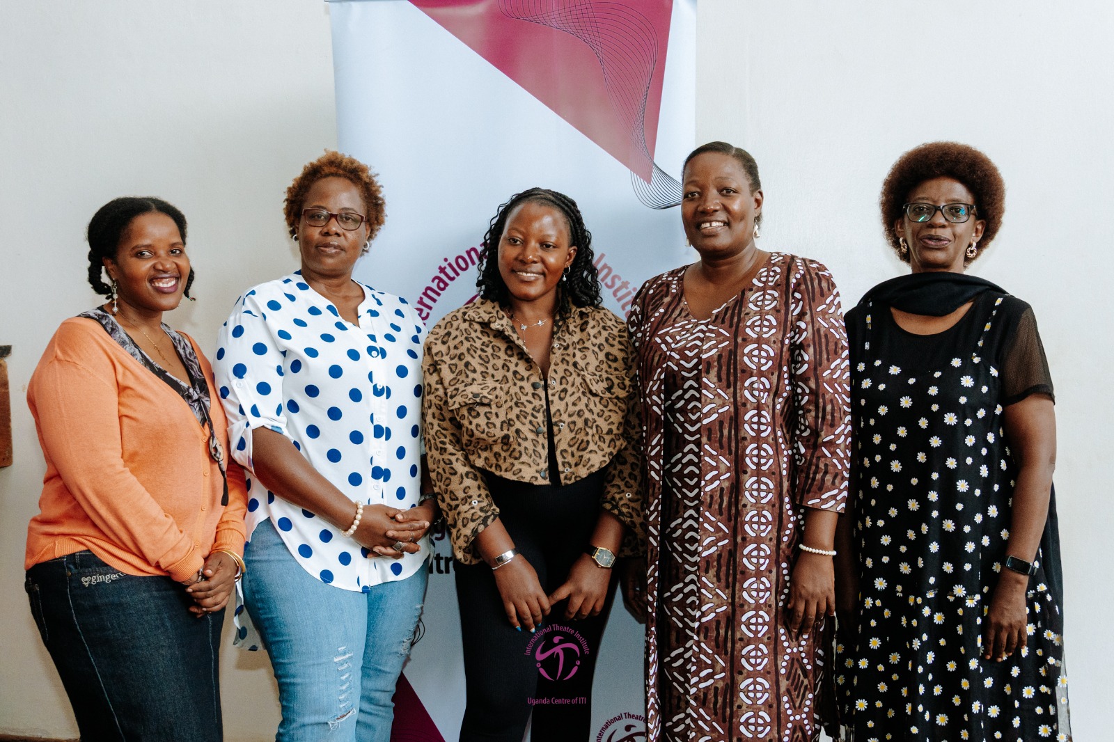 Women in theatre panelists L-R Catherine Bagaaya, Eronie Bazongere, Muhirwe Dorothy, Eron Matovu and Kaya Kagimu Mukasa (Photos by ITI Uganda)